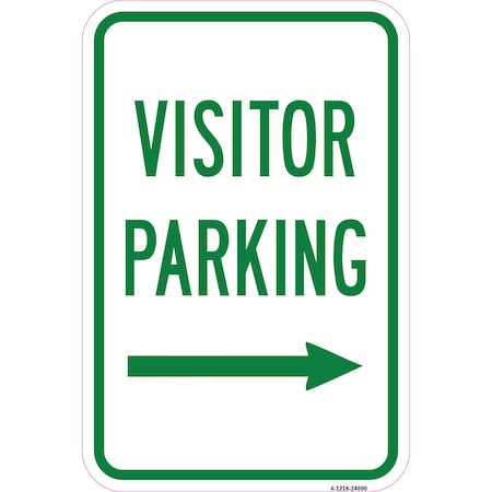 Signmission Visitor Parking With Right Arrow, Heavy-Gauge Aluminum, 12" x 18", A-1218-24690 A-1218-24690